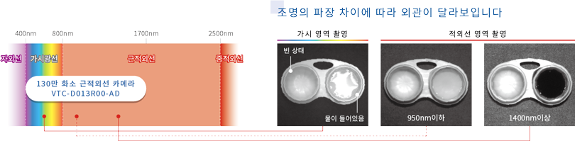 가시 영역에서 근적외선 영역까지 폭 넓은 파장대에 대응