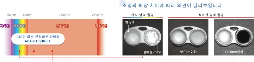 가시 영역에서 근적외선 영역까지 폭 넓은 파장대에 대응